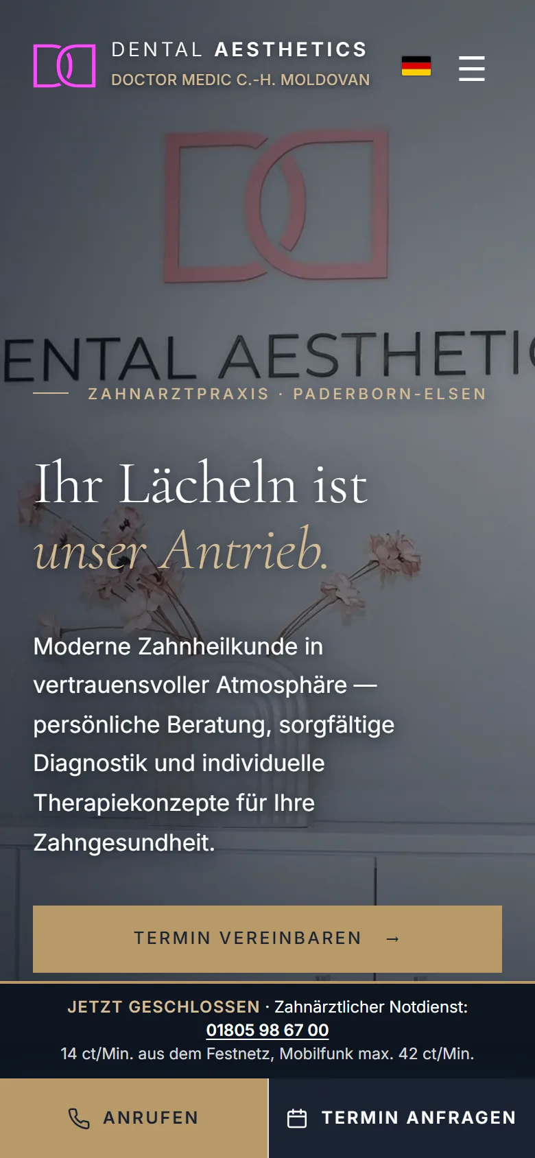 The same website on a smartphone